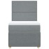 Cama box spring con colchón tela gris claro 80x200