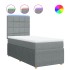 Cama box spring con colchón tela gris claro 80x200