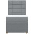 Cama box spring con colchón tela gris claro 80x200