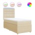 Cama box spring con colchón tela color crema 80x200