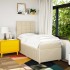 Cama box spring con colchón tela color crema 80x200