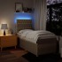 Cama box spring con colchón tela color crema 80x200