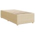 Cama box spring con colchón tela color crema 80x200