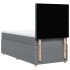 Cama box spring con colchón tela gris claro 80x200