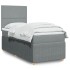 Cama box spring con colchón tela gris claro 90x200