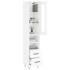 Aparador alto madera contrachapada blanco brillo 34,5x34x180