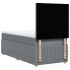 Cama box spring con colchón tela gris claro 90x200