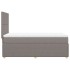 Cama box spring con colchón tela gris taupe 100x200
