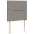 Cama box spring con colchón tela gris taupe 100x200