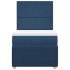 Cama box spring con colchón tela azul 100x200