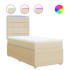 Cama box spring con colchón tela color crema 100x200