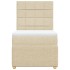 Cama box spring con colchón tela color crema 100x200