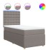 Cama box spring con colchón tela gris taupe 100x200