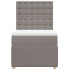 Cama box spring con colchón tela gris taupe 100x200
