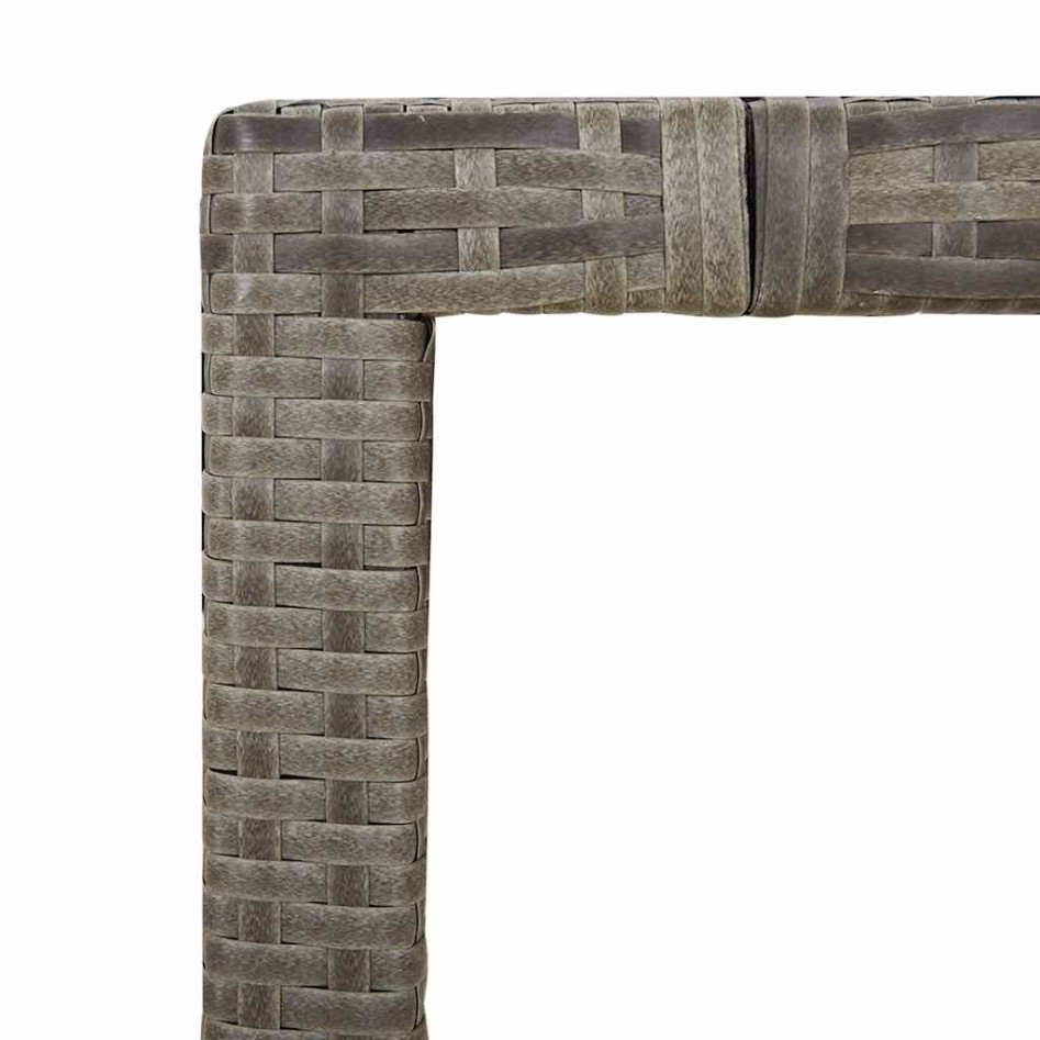 Mesita y sillas jardín 5 pzas y cojines ratán sintético