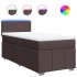Cama box spring con colchón tela marrón oscuro 80x200