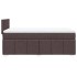 Cama box spring con colchón tela marrón oscuro 80x200