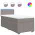Cama box spring con colchón tela gris taupe 90x190