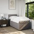 Cama box spring con colchón tela gris taupe 90x190
