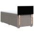 Cama box spring con colchón tela gris taupe 90x190
