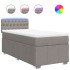 Cama box spring con colchón tela gris taupe 90x190
