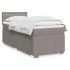 Cama box spring con colchón tela gris taupe 90x190