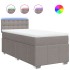 Cama box spring con colchón tela gris taupe 90x190