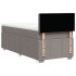 Cama box spring con colchón tela gris taupe 90x190