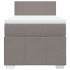Cama box spring con colchón tela gris taupe 90x200