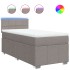Cama box spring con colchón tela gris taupe 90x200