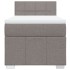 Cama box spring con colchón tela gris taupe 90x200