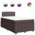 Cama box spring con colchón tela marrón oscuro 120x200