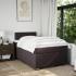 Cama box spring con colchón tela marrón oscuro 120x200