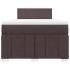 Cama box spring con colchón tela marrón oscuro 120x200