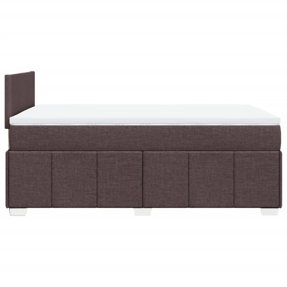 Cama box spring con colchón tela marrón oscuro 120x200
