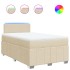 Cama box spring con colchón tela color crema 120x200