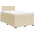 Cama box spring con colchón tela color crema 120x200