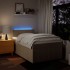 Cama box spring con colchón tela color crema 120x200