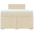 Cama box spring con colchón tela color crema 120x200
