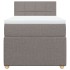 Cama box spring con colchón tela gris taupe 90x200