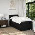 Cama box spring con colchón tela negro 90x200