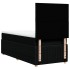 Cama box spring con colchón tela negro 80x200