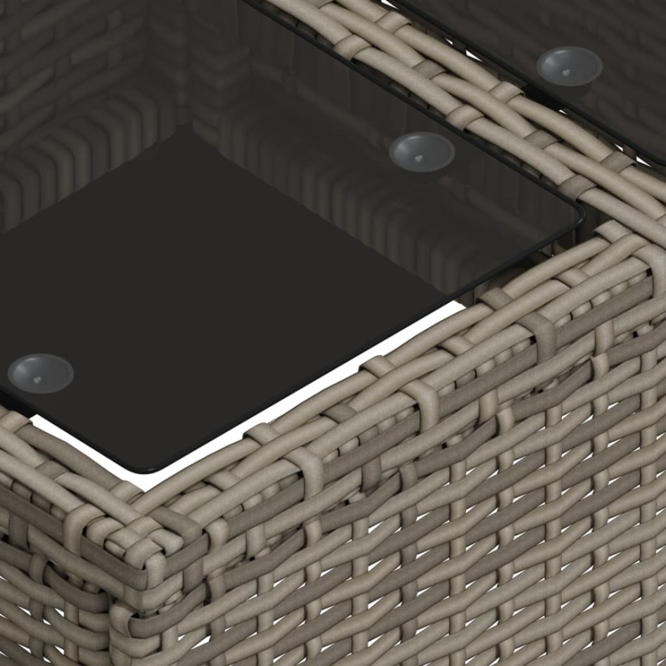 Set de sofás jardín 2 pzas con cojines ratán PE y vidrio