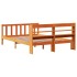 Estructura cama con cabecero madera pino marrón cera 120x190