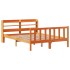 Estructura cama con cabecero madera pino marrón cera 160x200