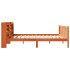 Estructura cama con cabecero madera pino marrón cera 200x200