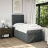 Cama box spring con colchón tela gris oscuro 100x200