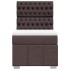 Cama box spring con colchón tela marrón oscuro 100x200