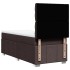 Cama box spring con colchón tela marrón oscuro 100x200