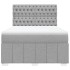 Cama box spring con colchón tela gris claro 140x190